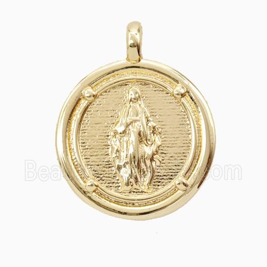 Copper Virgin Mary Pendant Gold Plated