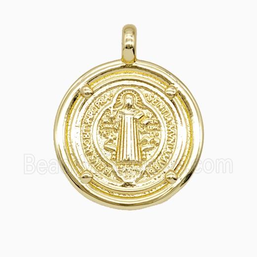 Copper Saint Jude Pendant Gold Plated