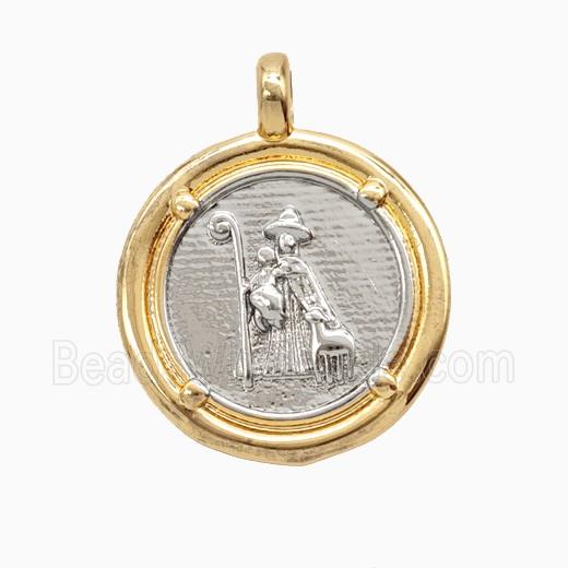 Copper Virgin Mary Pendant Platinum Gold Plated