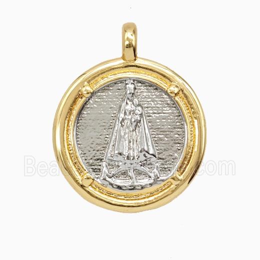 Copper Virgin Mary Pendant Platinum Gold Plated
