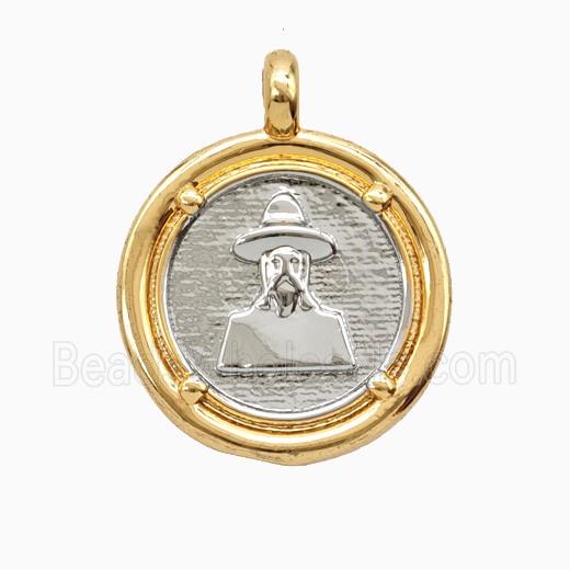Copper Human Pendant Platinum Gold Plated