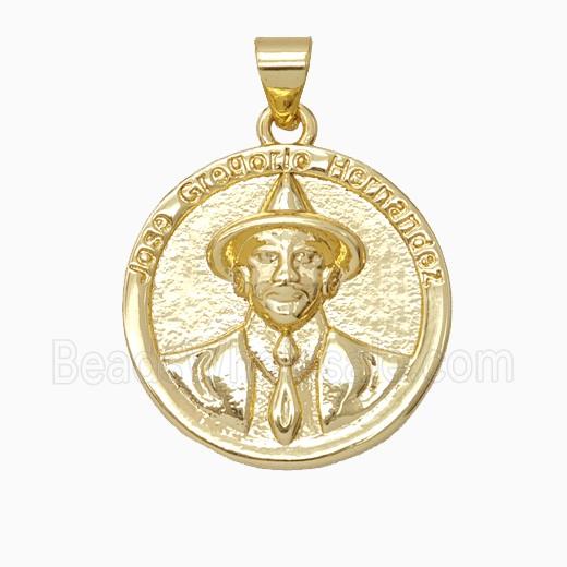 Copper Medal Pendant Jose Gregorio Hernandez Gold Plated