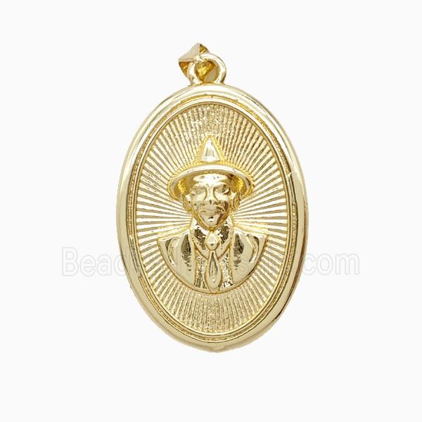 Copper Medal Pendant Jose Gregorio Hernandez Gold Plated