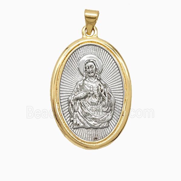 Copper Virgin Mary Pendant Platinum Gold Plated