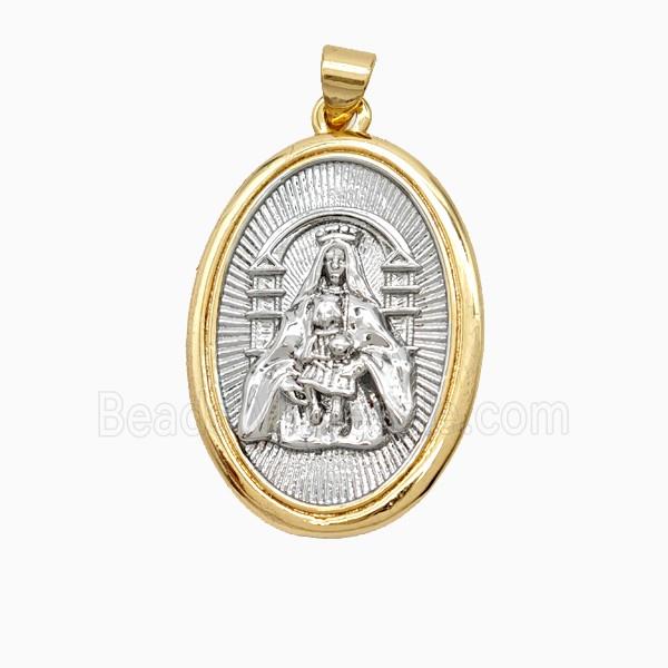Copper Virgin Mary Pendant Platinum Gold Plated