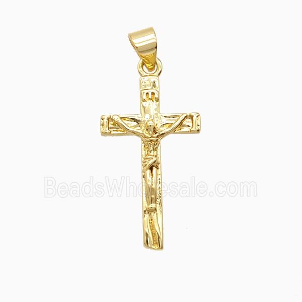 Copper Crucifix Cross Pendant Gold Plated