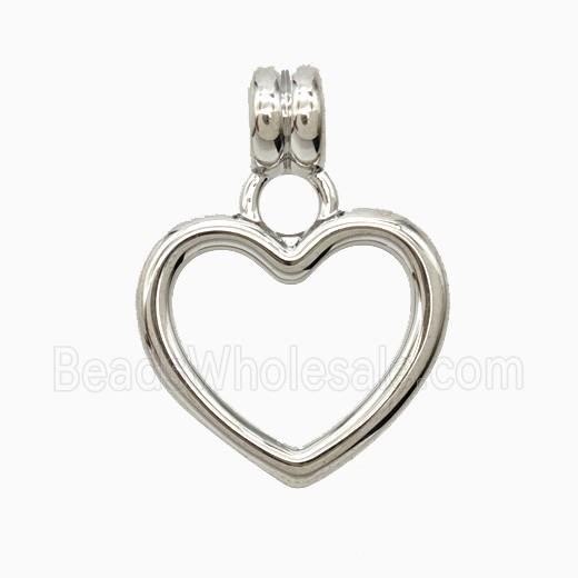 Copper Heart Pendant Platinum Plated