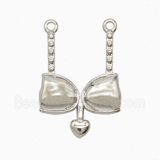 Copper Bra Bikini Pendant Heart Platinum Plated