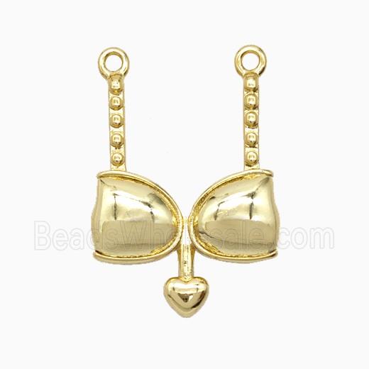 Copper Bra Bikini Pendant Heart Gold Plated