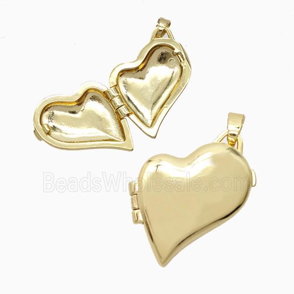 Copper Heart Locket Pendant Gold Plated