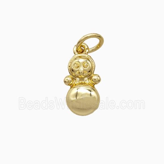 Copper Snowman Pendant Gold Plated