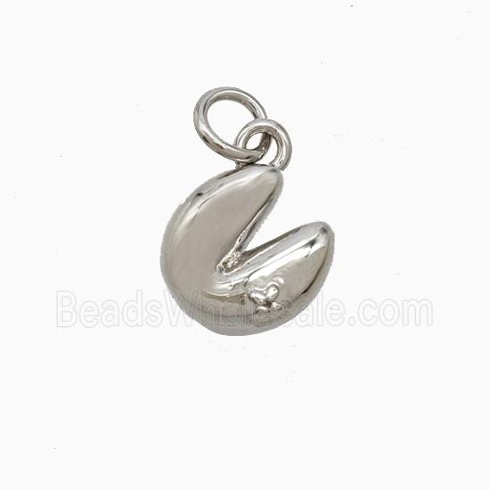 Copper Fortune Cookie Pendant Platinum Plated