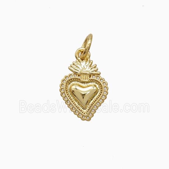 Copper Sacred Heart Pendant Gold Plated