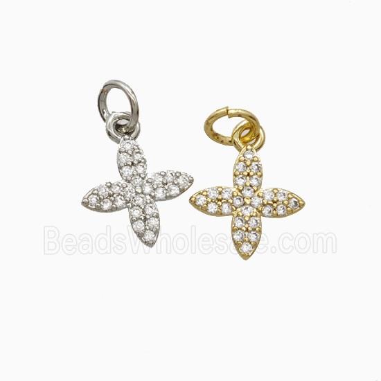 Copper Cross Pendant Pave Zirconia Mixed