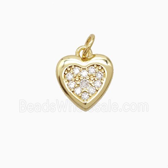 Copper Heart Pendant Pave Zirconia Gold Plated