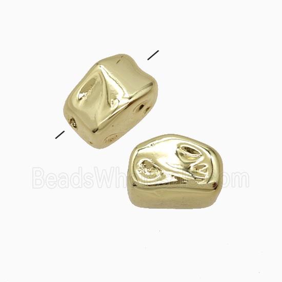 Copper Nugget Beads Freeform Hammered Gold Plated