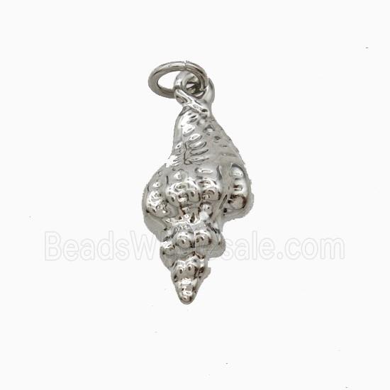 Copper Conch Shell Pendant Platinum Plated