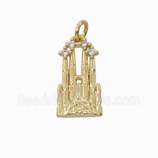 Barcelona Cathedral Charms Copper Pendant Gold Plated