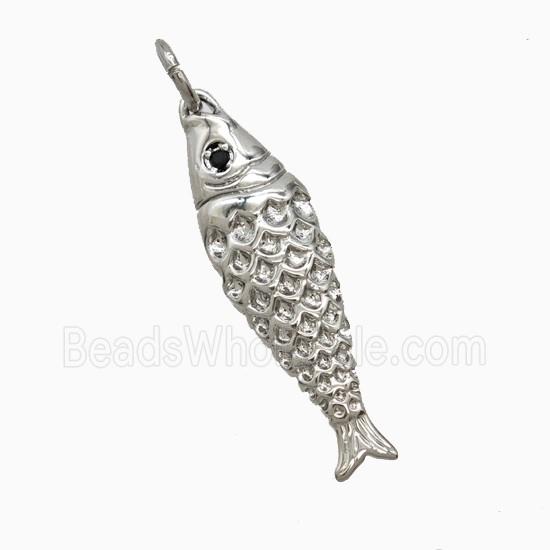 Copper Fish Pendant Platinum Plated