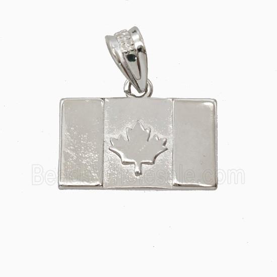 Canadian Maple Leaf Charms Copper Pendant Platinum Plated