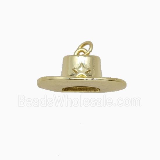 Cowboy Star Hat Charms Copper Pendant Gold Plated