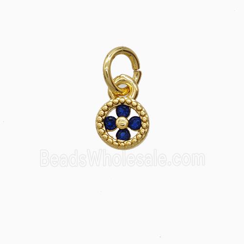 Copper Flower Pendant Pave Zirconia Gold Plated