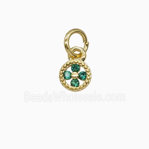 Copper Flower Pendant Pave Zirconia Gold Plated