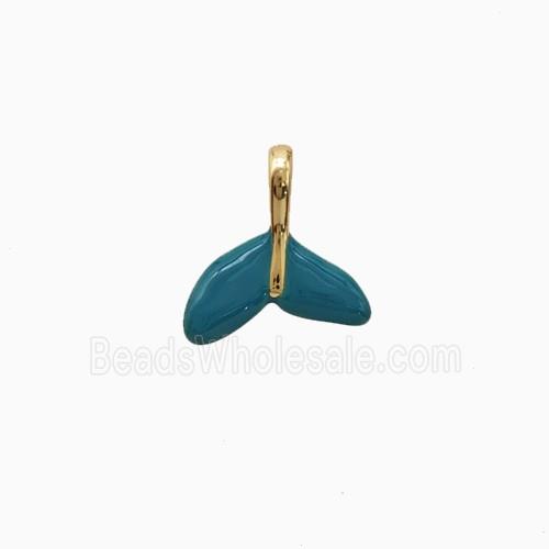 Copper Shark-Tail Pendant Enamel Gold Plated
