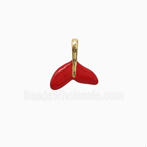 Copper Shark-Tail Pendant Enamel Gold Plated