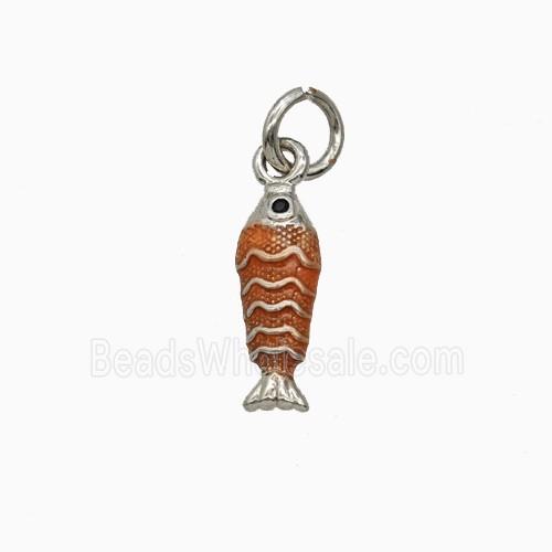 Copper Fish Pendant Painted Platinum Plated