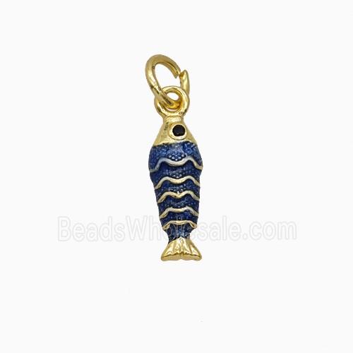 Copper Fish Pendant Painted Gold Plated