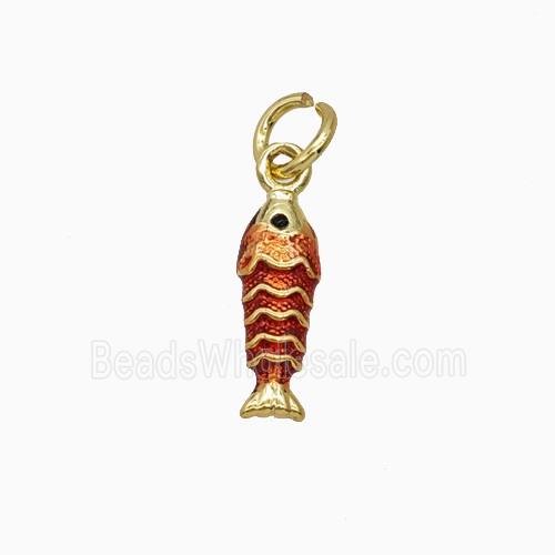 Copper Fish Pendant Painted Gold Plated