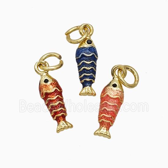 Copper Fish Pendant Painted Gold Plated Mixed