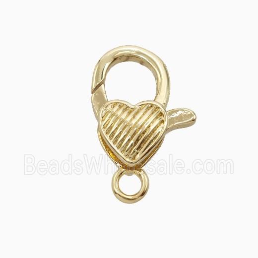 Copper Lobster Clasp Heart Gold Plated