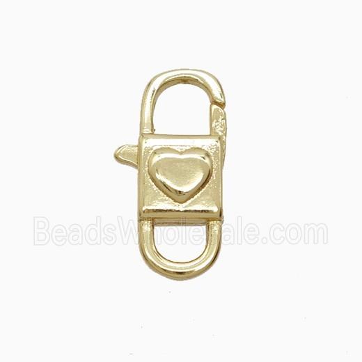 Copper Lobster Clasp Heart Gold Plated