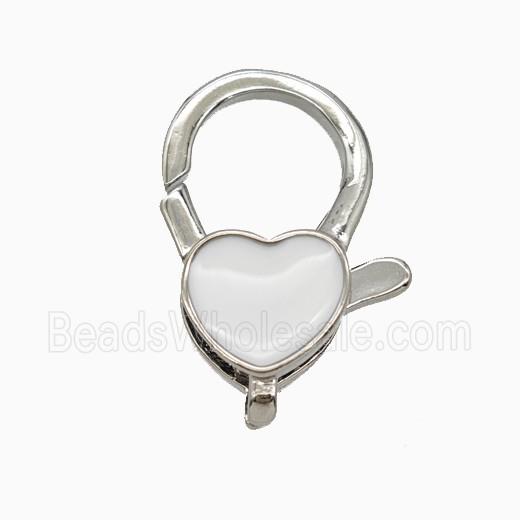 Copper Lobster Clasp Heart Enamel Platinum Plated