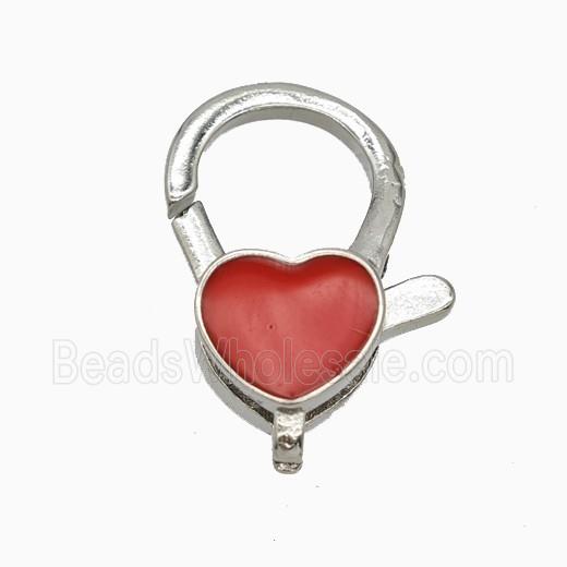 Copper Lobster Clasp Heart Enamel Platinum Plated