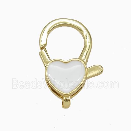 Copper Lobster Clasp Heart Enamel Gold Plated