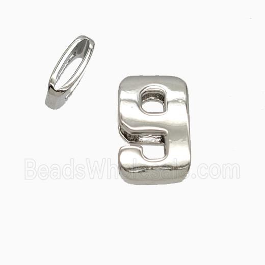 Copper Number-9 Beads Flat Hole Platinum Plated