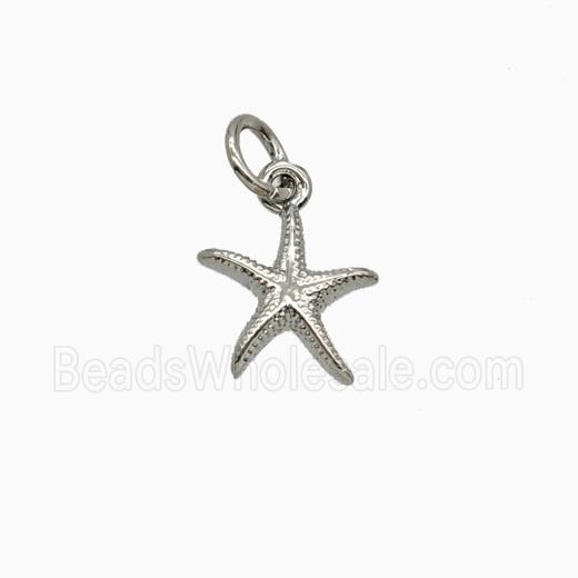 Copper Starfish Pendant Platinum Plated