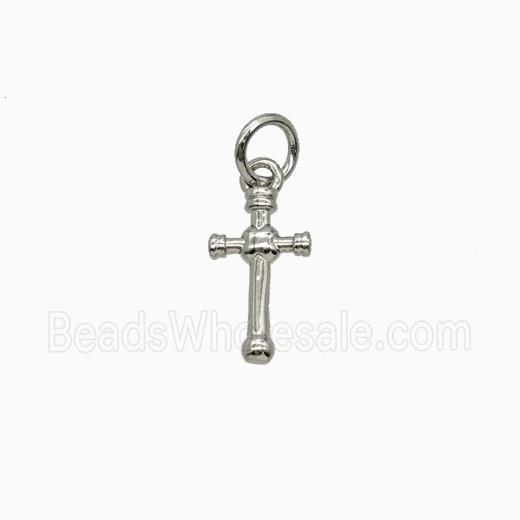 Copper Cross Pendant Platinum Plated