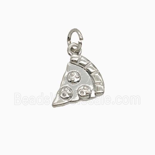 Copper Pizza Pendant Platinum Plated