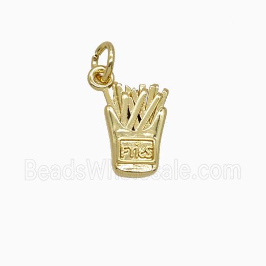 Copper French Fries Pendant Gold Plated