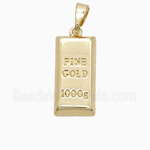 Copper Nugget Pendant Slice Gold Plated