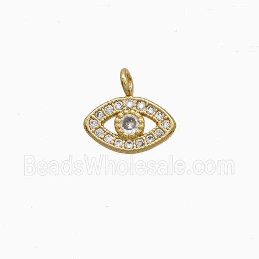 Copper Eye Pendant Pave Zirconia Gold Plated