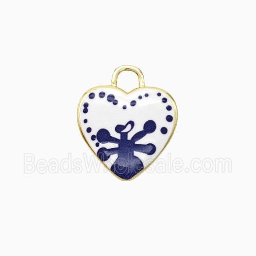 Copper Heart Pendant Painted Gold Plated
