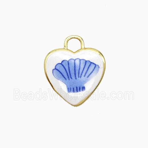 Copper Heart Pendant Painted Gold Plated