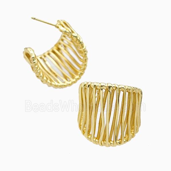 Copper Stud Earrings Gold Plated