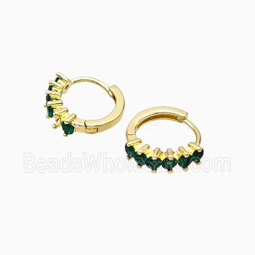 Copper Hoop Earrings Pave Zirconia Gold Plated