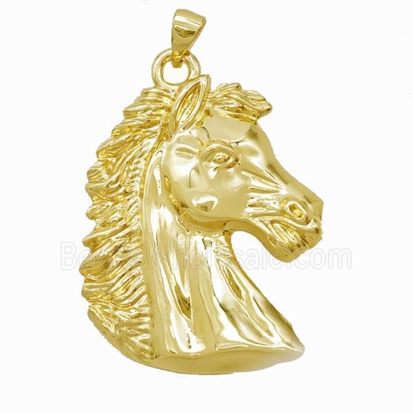 Copper Horsehead Pendant Gold Plated